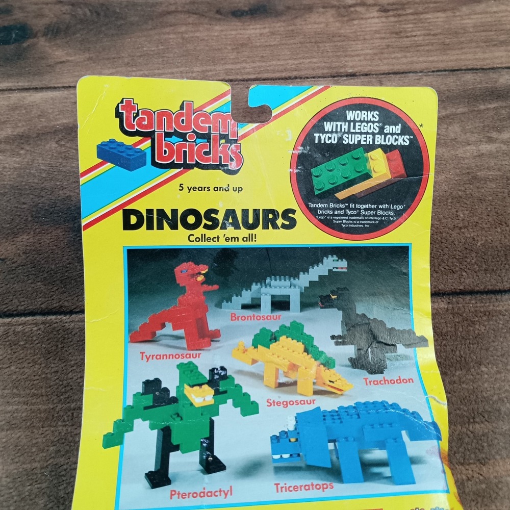 Tandem Bricks Dinosaurs Pterodactyl Kids OS Green New 1987 Vintage No. 5016 - Picture 5 of 6